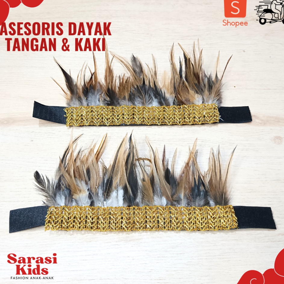 Aksess bulu dayak bulu dayak tangan dan kaki bulu adat dayak bulu ayam tangan dan kaki adat papua