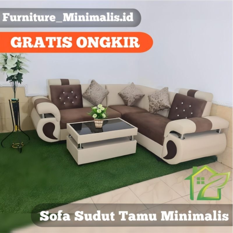 SOFA L MINIMALIS SOFA SUDUT 1 SET SOFA TAMU MURAH MEWAH BANDUNG GRATIS ONGKIR