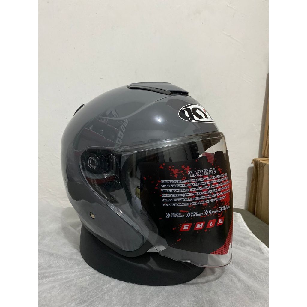 KYT - HELM KYOTO MERK MLA Gratis Stiker, Warna Merah Hitam (COVER GM)