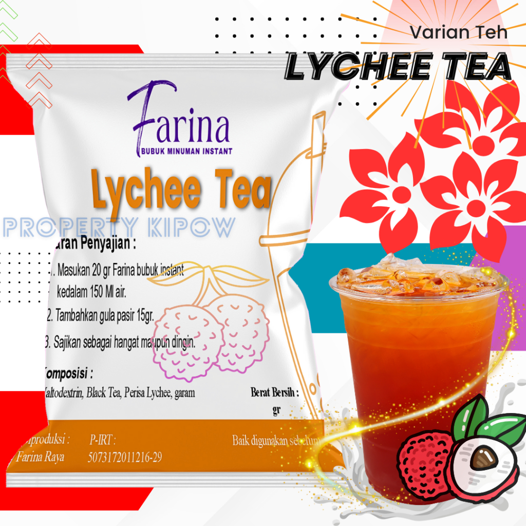 

FARINA Bubuk Minuman Lychee Tea - Bubuk Minuman Lychee Tea 1kg Plain
