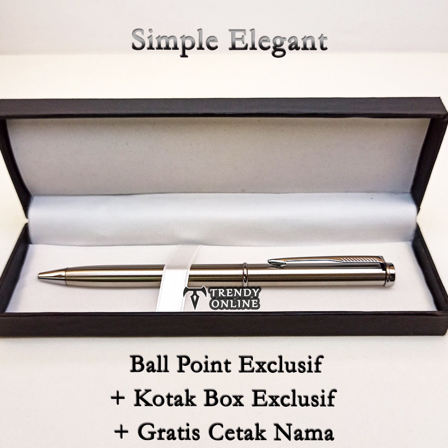 

Terkini Pulpen Stainless Exclusive FREE GRAFIR Custom Cetak Nama dan Box Exclusif Pen Stainles Ball point Bolpoin Stainles Black Doff
