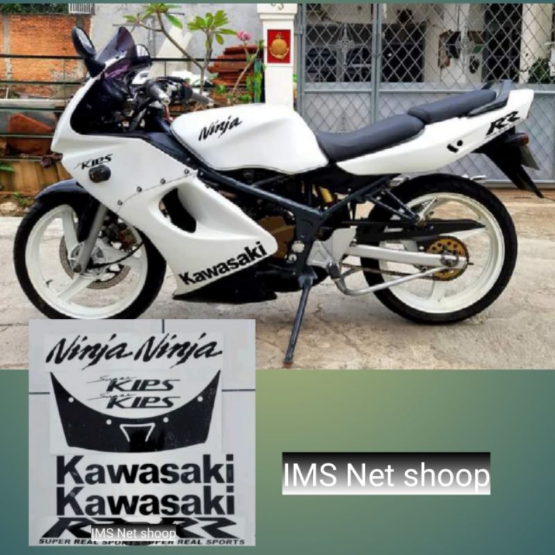 Sticker cutting cover body set panel ninja rr old putih