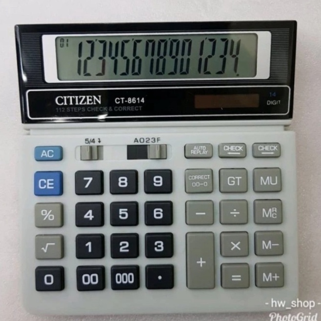

KODE V58X CITIZEN CT8614 Check Correct Kalkulator Cek Ulang 14 Digit Desktop Calculator CT8614