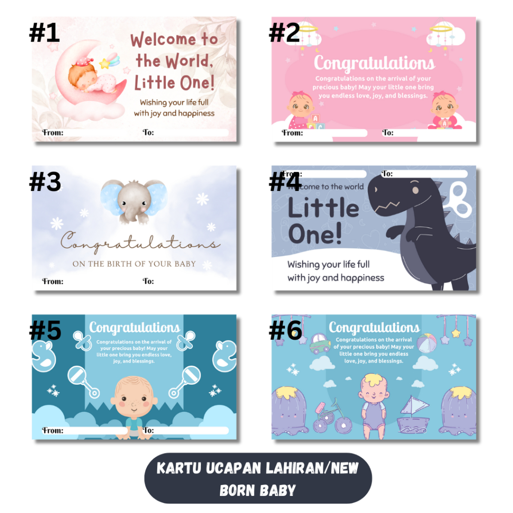 Kartu Ucapan New Born Baby | Kartu Ucapan Kelahiran Lahiran | Greeting Card New Born Baby | Greeting