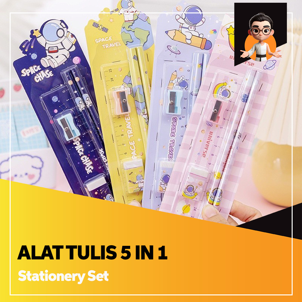 

PAKET ALAT TULIS 5 IN 1 / ALAT TULIS SET 5 IN 1 / STATIONERY SET BS