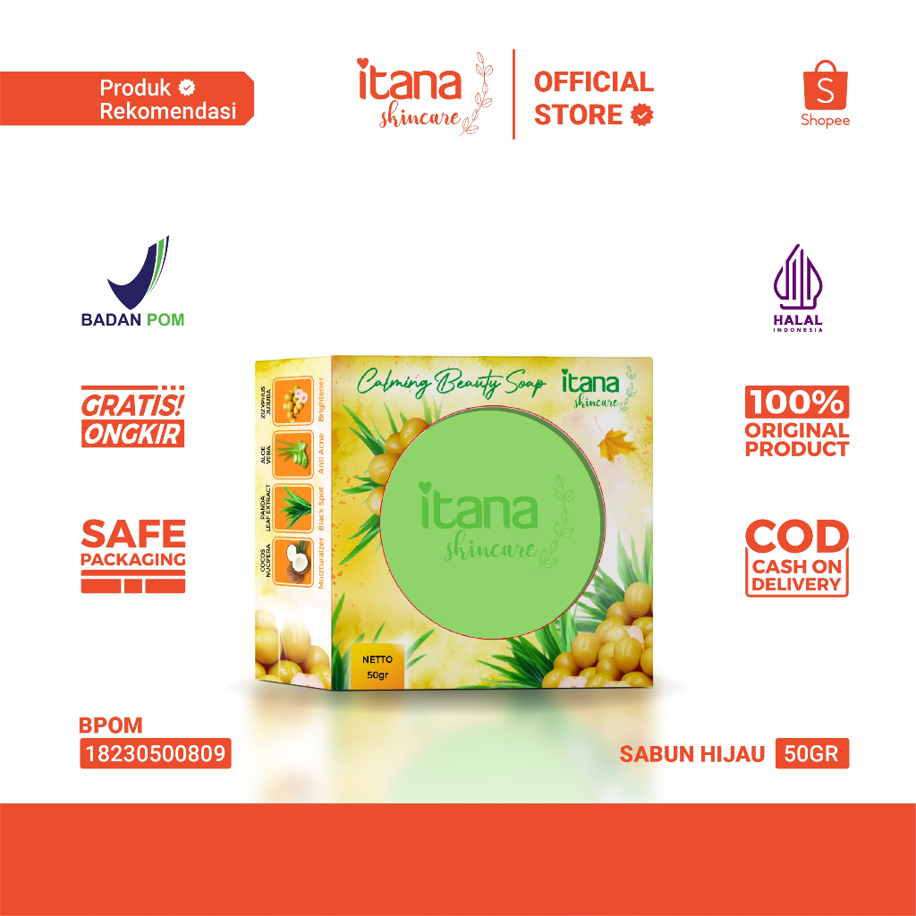 Itana Skincare - Calming Beauty Soap | Sabun Hijau Itana