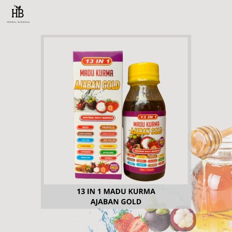 

MADU KURMA AJABAN GOLD 13 in 1 ORIGINAL ASLI - Mengandung OMEGA 3 | 6 | 9 Nutrisi anak lengkap