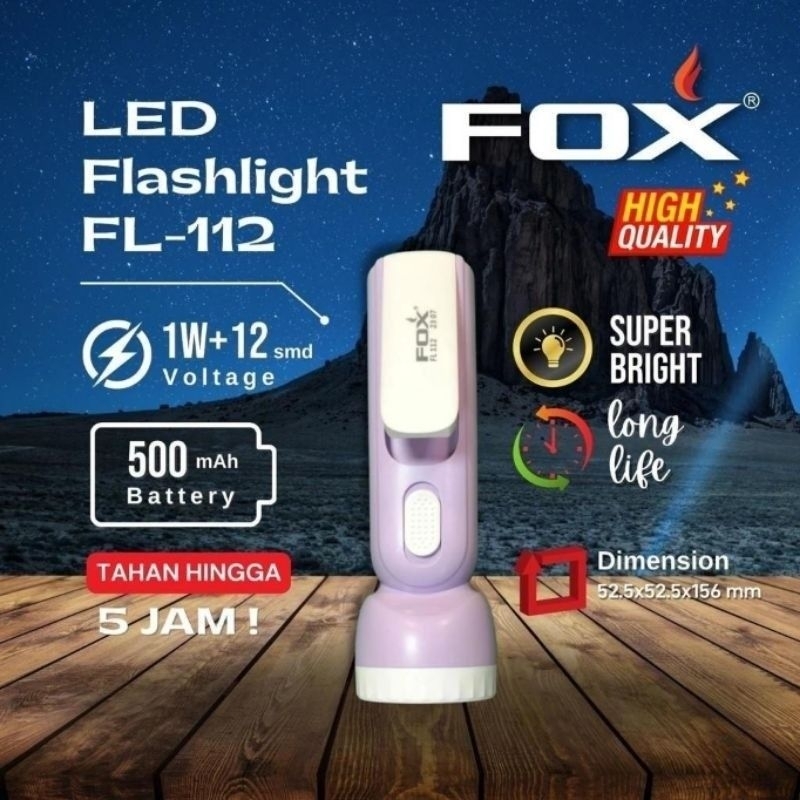 Fox Senter  Tangan 1 Watt 112 / Fox Senter Genggam 112