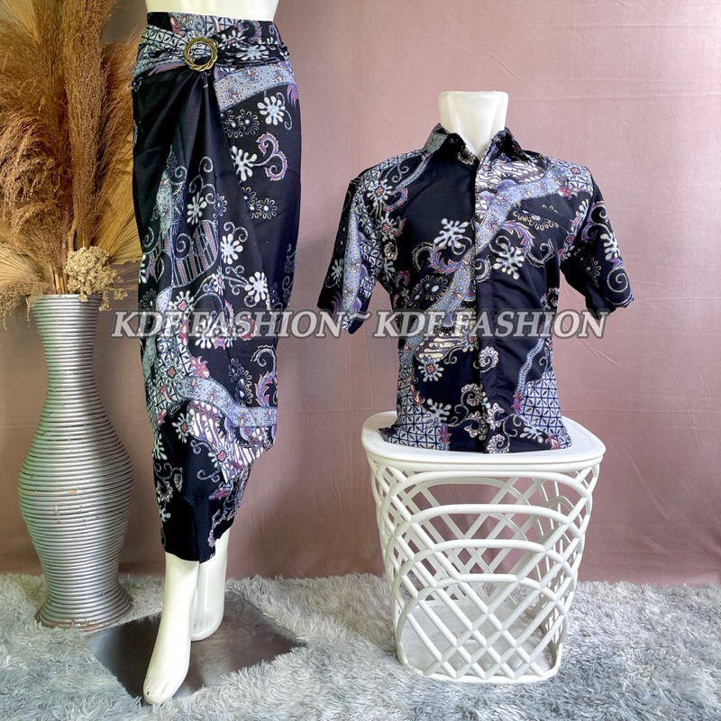 BATIK COUPLE ROK LILIT / LILIT COUPLE KEMEJA LENGAN PENDEK / BATIK LENGAN PENDEK COUPLE ROK LILIT