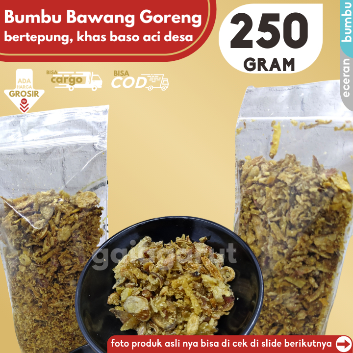 

Bumbu BAWANG GORENG isi 250g Bertepung by GG (Bisa COD/Grosir/Kargo)