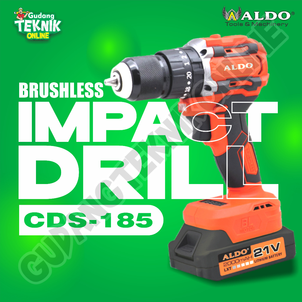 Mesin Bor Tangan ALDO CDS-185 / Cordless Drill Set Brushless ALDO CDS-185  Bor Baterai Impact Drill 