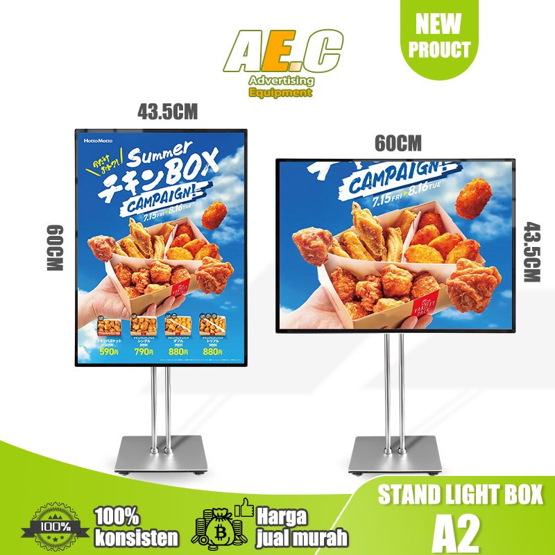 

Standing Poster Slim Light Box LED Display - A2/50*70/60*90