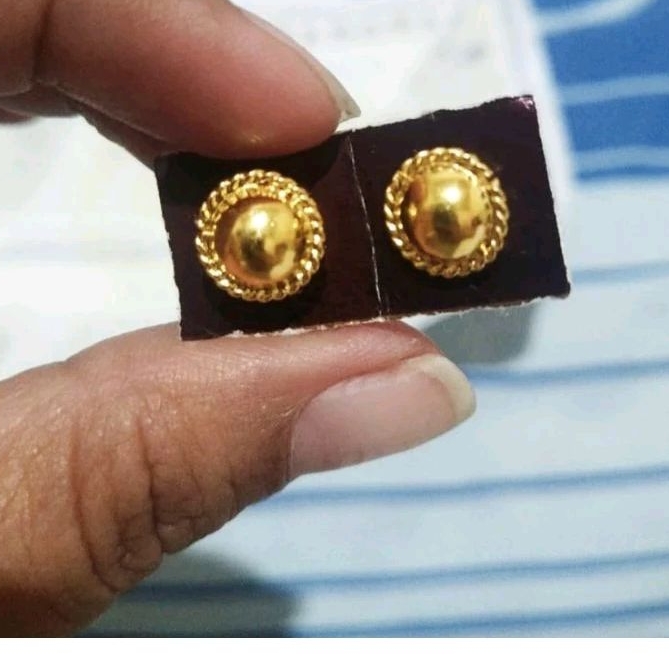 24k LM anting bulat emas 99,99%. 2 gram