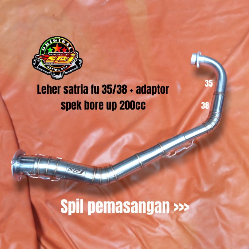 leheran 35 38 inlet 50mm knalpot Srj racing 354 leher dan adaptor satria fu 200cc PNP cbu ckd ori 20