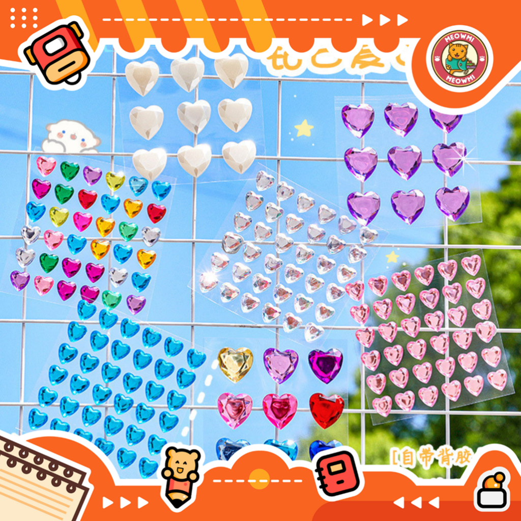 

Sticker Timbul 3D Crystal Diamond Bentuk Love Hati Sticker Nail Art DIY STK0044