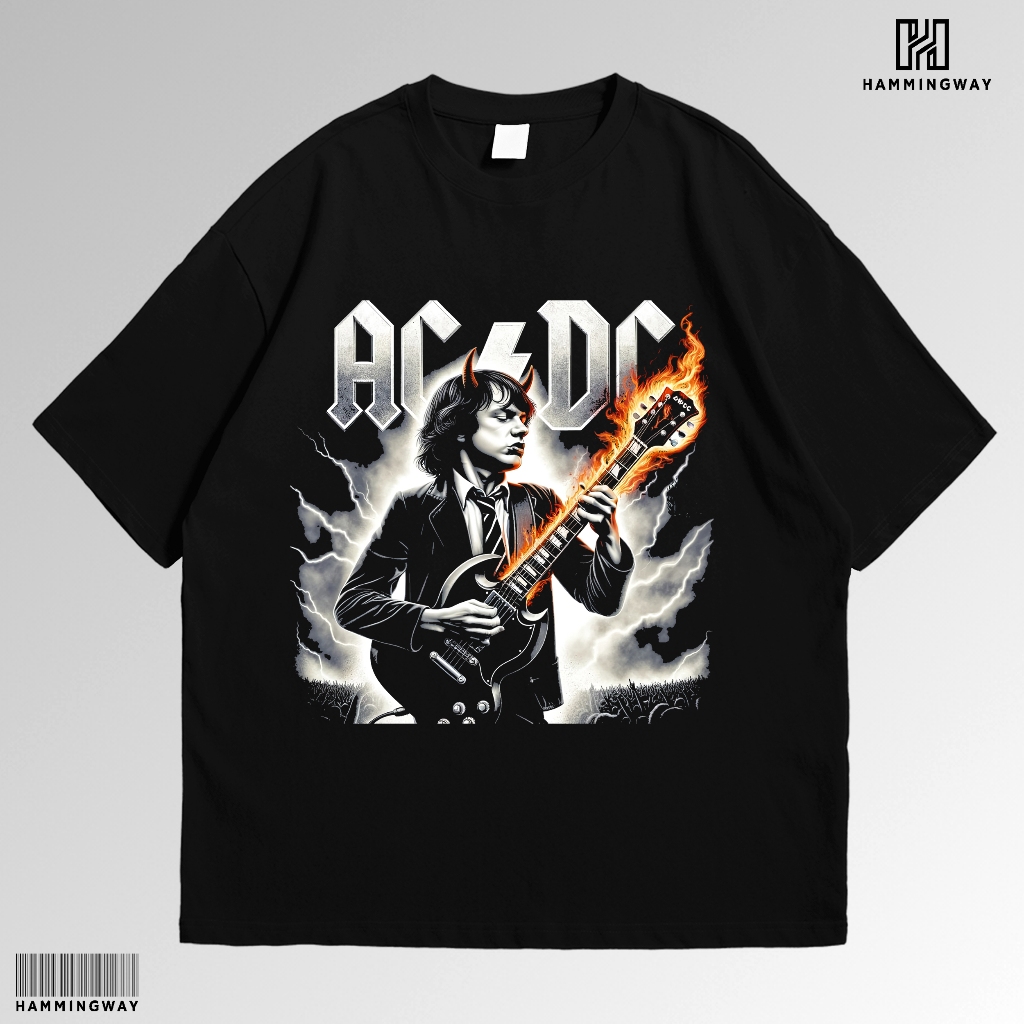 [ORI] Kaos Band Musik ACDC Art 2 Pria Wanita T-shirt Katun Combed 24s l Hammingway Kaos Pria