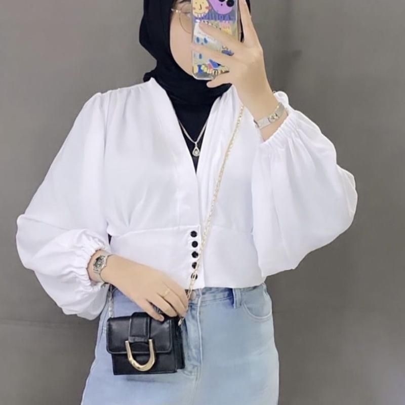 Baju Atasan Wanita Terbaru Maurin Top Blouse Bianca Semi Outer