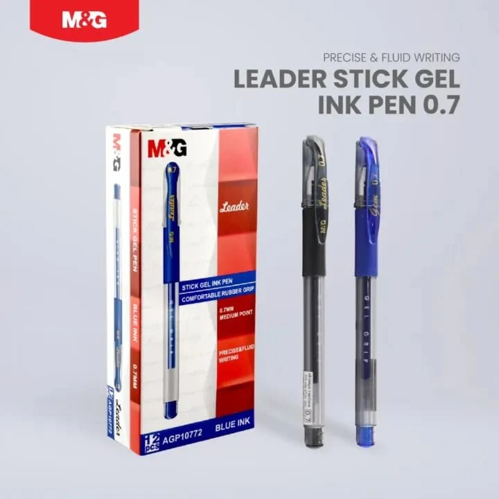 

Pulpen Stick Gel M&G Ballpaint Leader #AGP10772 Tip 0.7 mm Tinta Biru Stick Gel Ink Pen - SATUAN