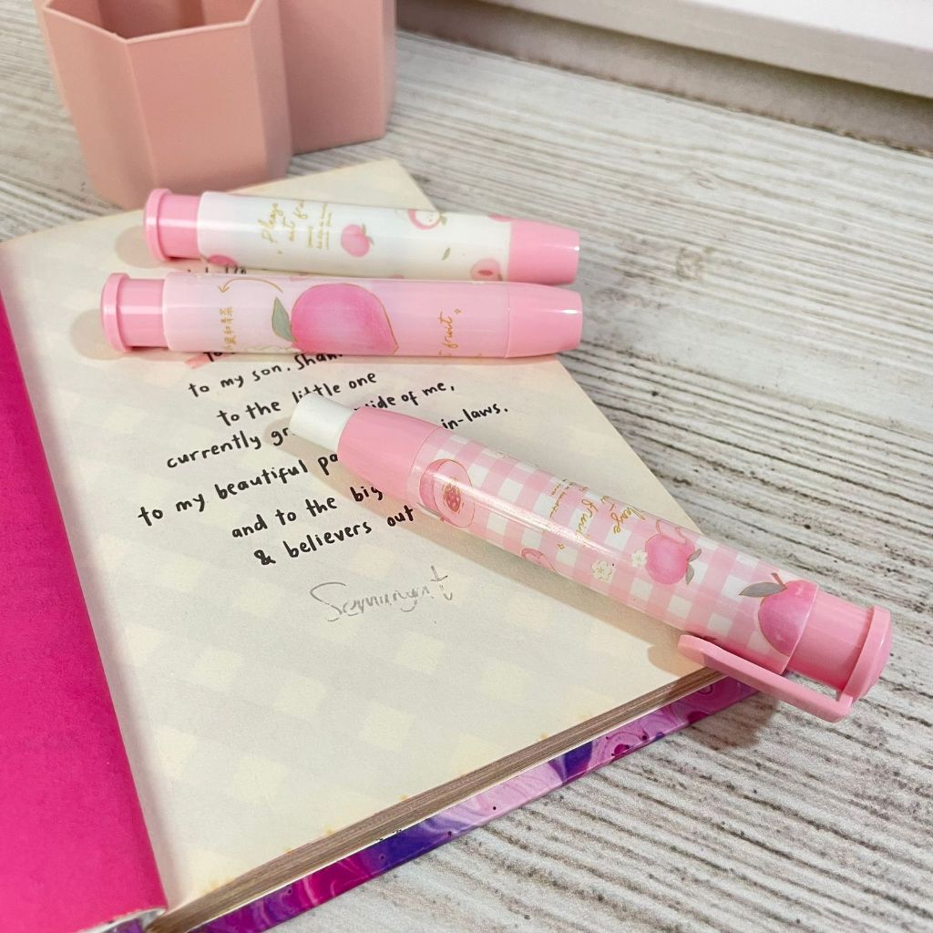 

Penghapus Karet Cetek Depressible MOTIF Peach ER 1380 - eraser pencil wangi lucu unik estetik