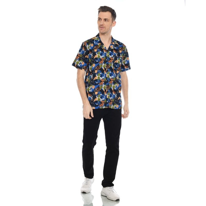 Unpossed kemeja Pendek Hawai Blue 507