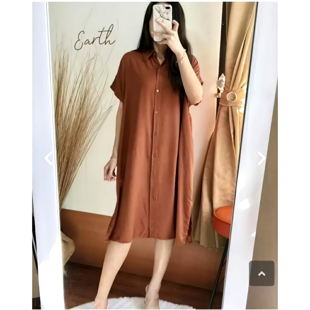 Daster Polos Full Kancing Depan Rayon Busui Viral
