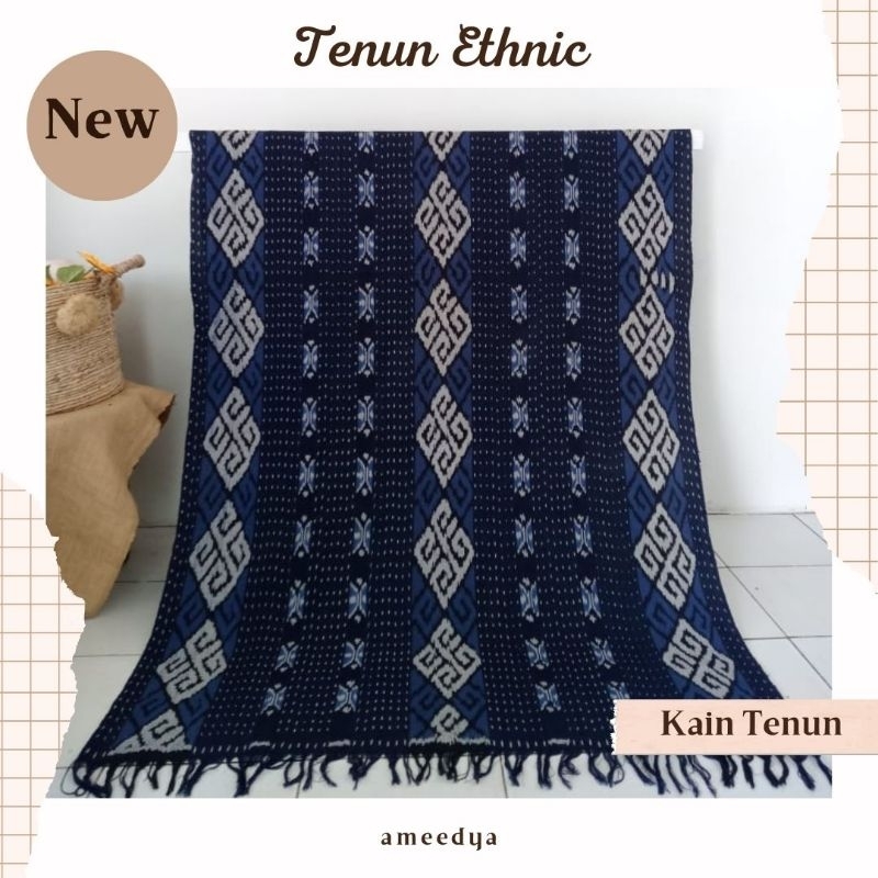 KAIN TENUN BLANKET TORAJA WARNA BIRU NAVY