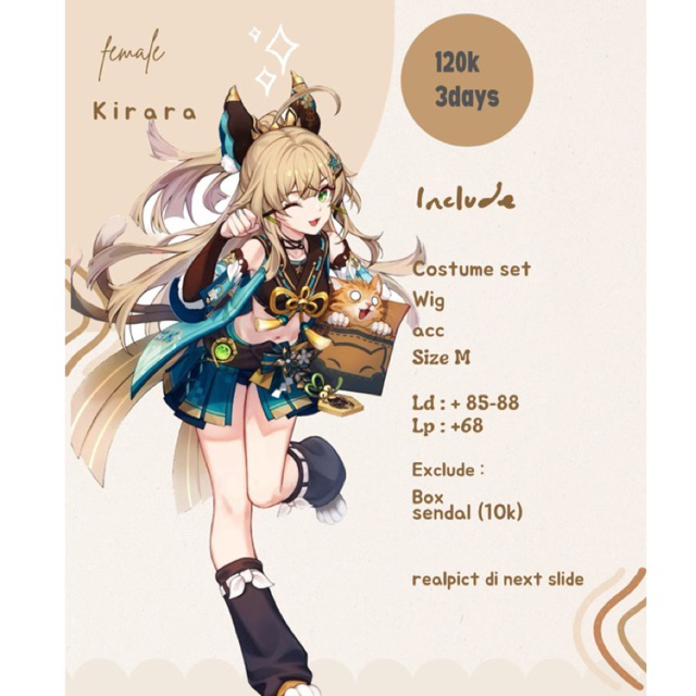 rental costum cosplay kirara