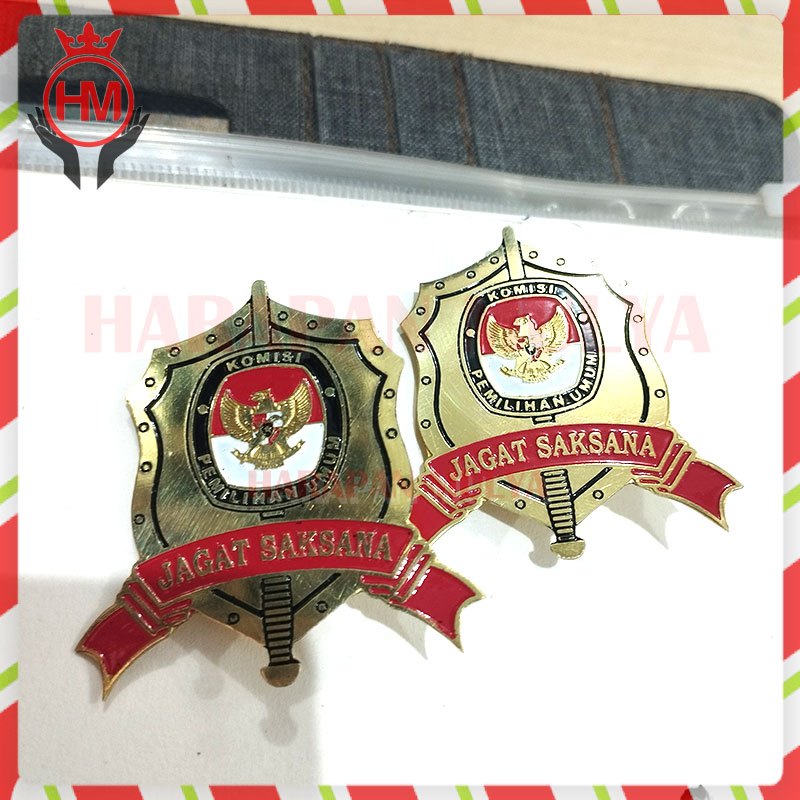 Bros Logo KPU Jagat Saksana Pin Atribut KPU - Pin KPU Jagat Saksana - Harapan Mulya