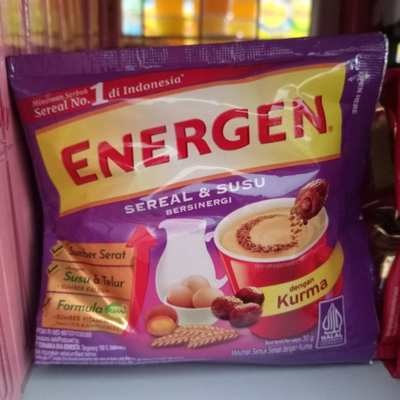 

Energen Sereal Susu Sachet 5pcs Coklat/Kacang Hijau/Kurma/Jahe