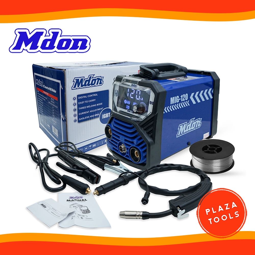 Mesin Las MIG MDON MIG-120 Inverter Las Listrik Trafo Travo Tanpa Gas Co MMA MIG 120 MIG120 MDON