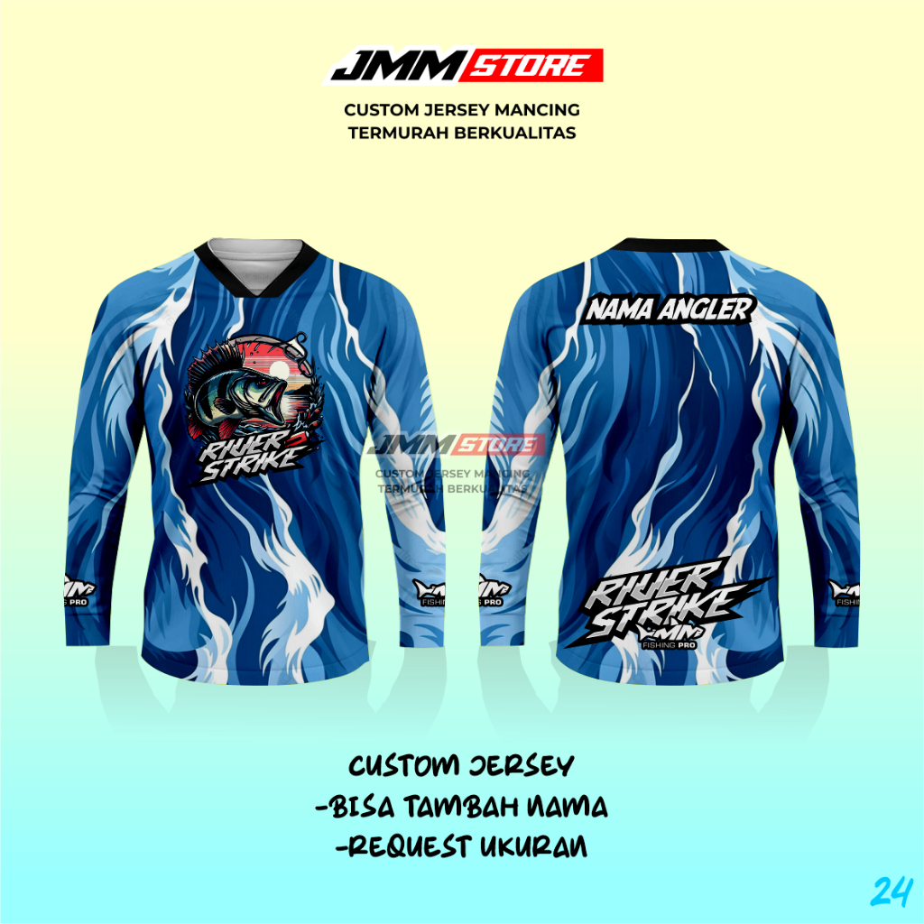 (( BISA COD )) - Jersey Mancing Custom Jersey RIver Strike Fishing Jersey mancing toman channa