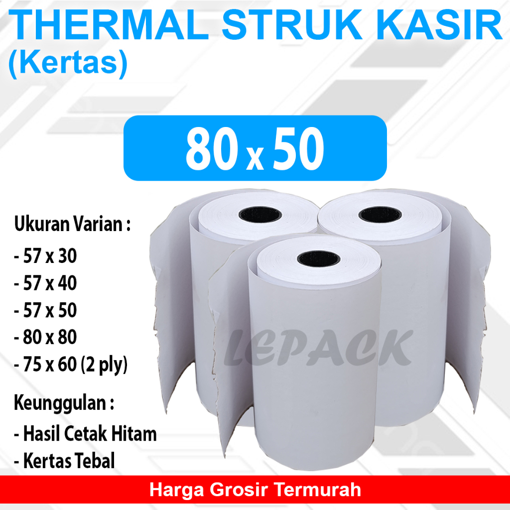 

Thermal Struk 80x50 Paper Roll Struk Kasir (1 PCS)