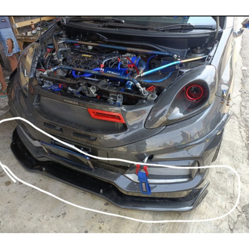 front lips bumper depan carbon karbon kevlar honda mobilio rs 2015-2019 rs