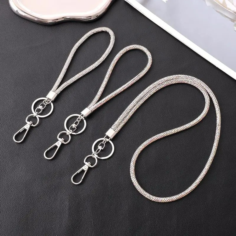 

[READY STOCK] Premium Rope Chain Rantai Neck Lanyard ID Card Tali Gantungan HP Handphone Diamond Crystal (48 cm)