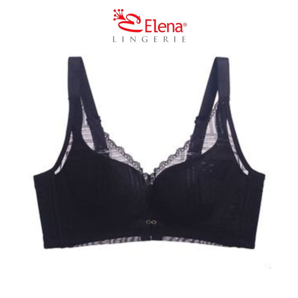 Elena E 86251 Bra Push Up Renda Tanpa Kawat Brokat Busa Tebal Cup B Kait 4 Bh Wanita 36B - 40B