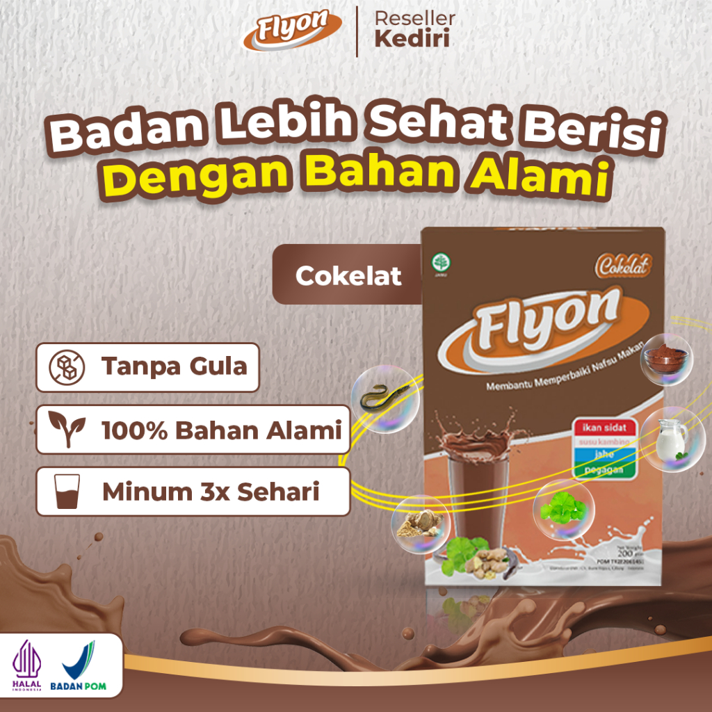 BPOM Susu Flyon Susu Penambah berat badan Penggemuk badan original cokelat