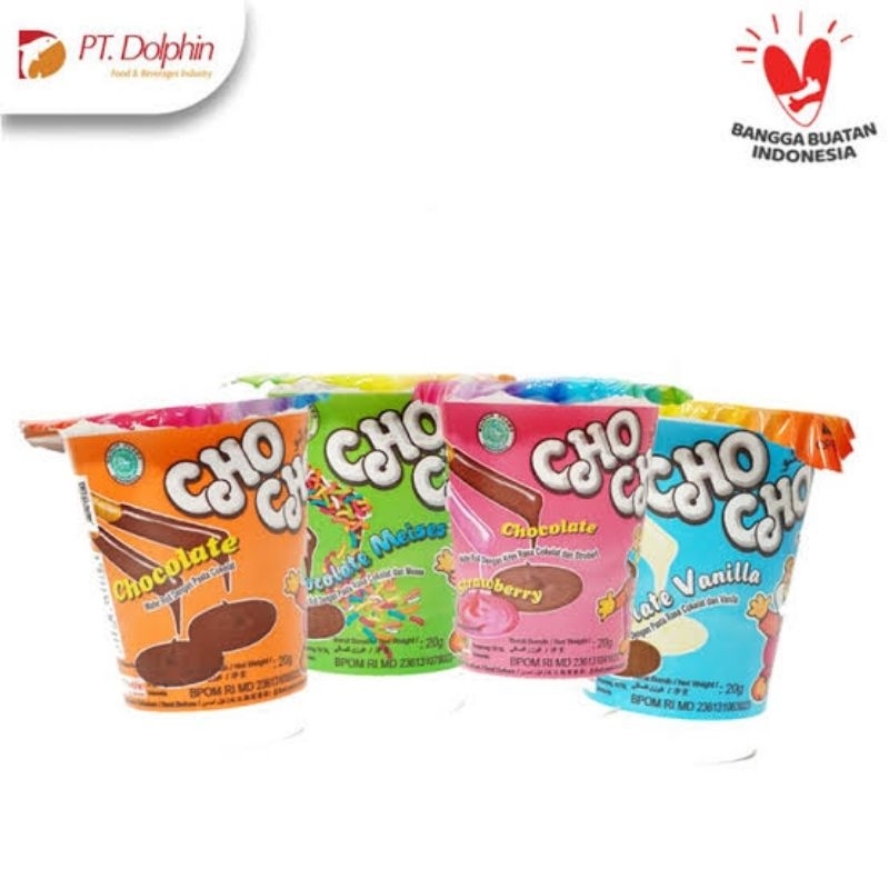 

ECER CHO CHO SNACK CHOLATE | CHOCOLATE VANILA | STRAWBERY | MESES NETTO 15 GR