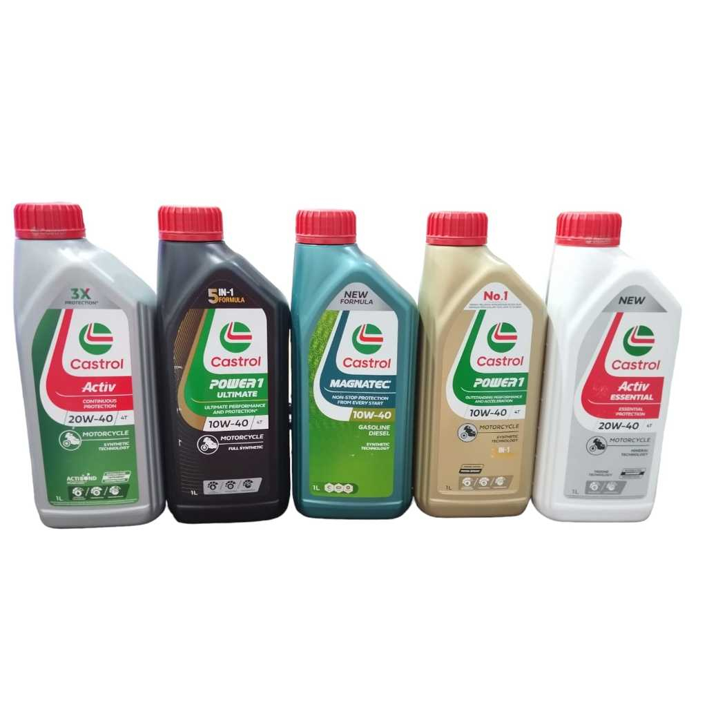 Castrol Oli Mesin Motor Non Matic & Mobil Bensin Series Varian isi 1 Liter (Dijamin Asli), Castrol E