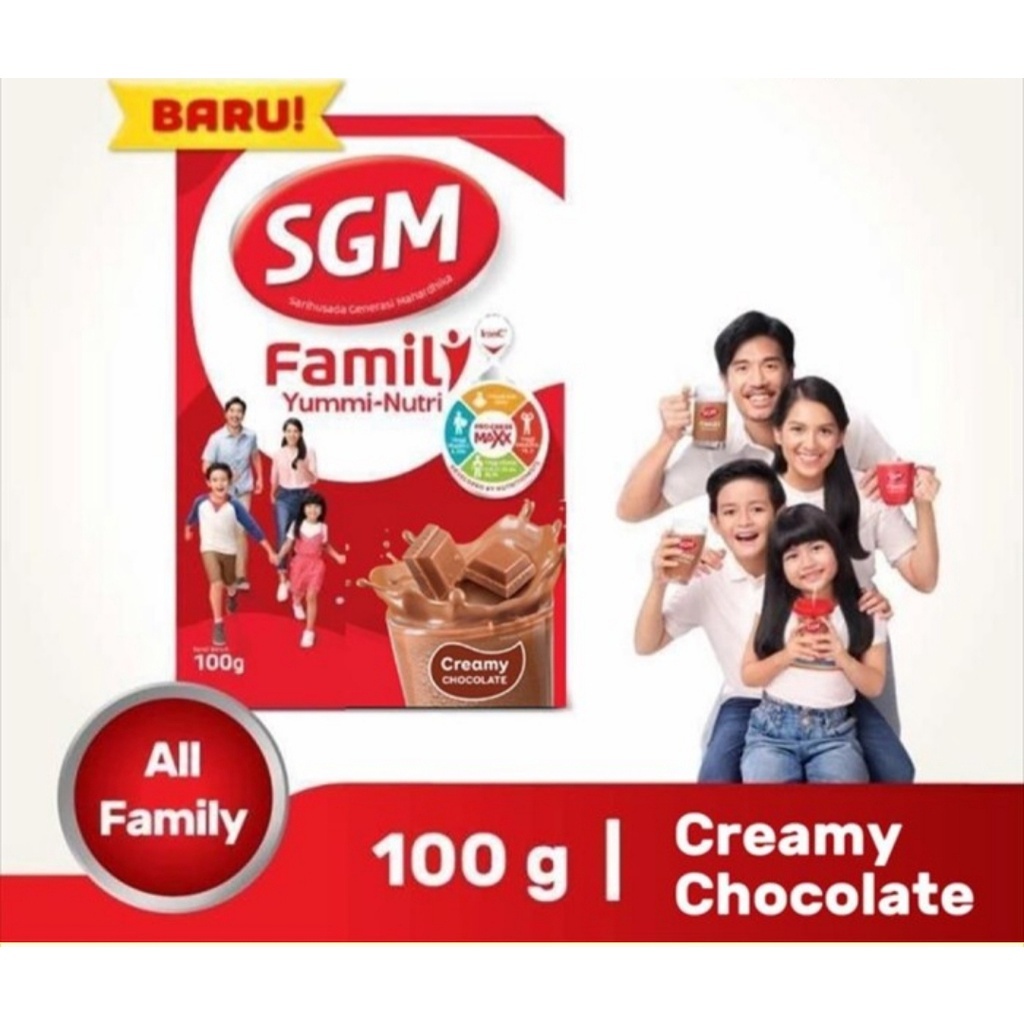 

SGM Family Kemasan 100 gr - Susu Keluarga Sehat - Coklat - Vanila - Meningkatkan Daya Tahan Tubuh