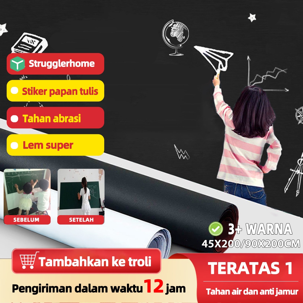 

【strugglerhome】stiker papan tulis whiteboard stiker papan tulis dinding stiker whiteboard