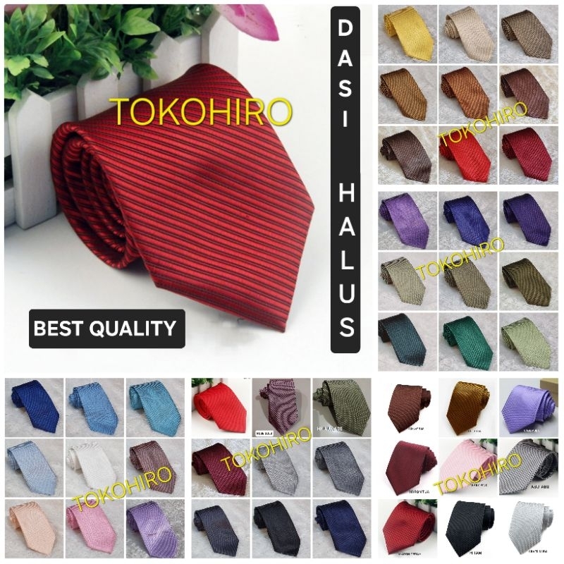 Dasi pria polos salur 3inch 8cm hijau tua botol muda biru elektrik dongker navy ungu lilac