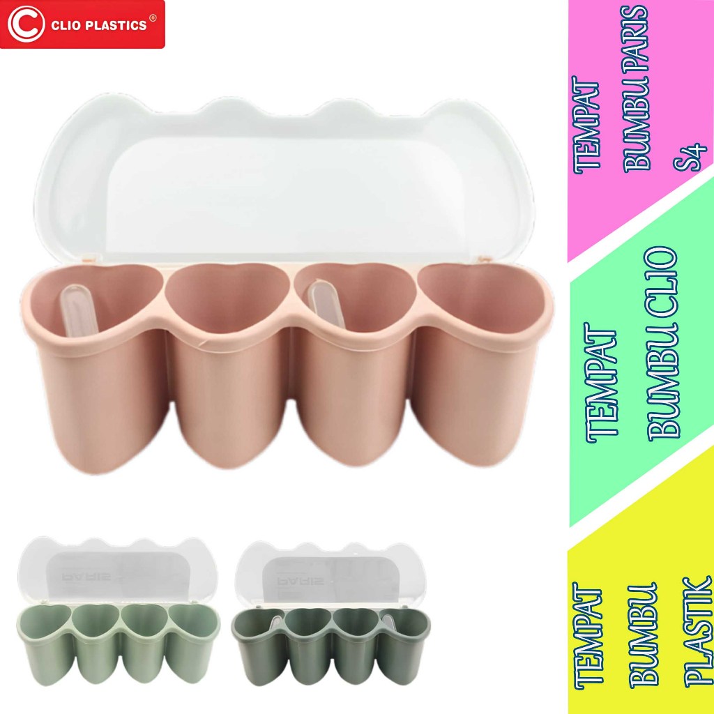 Tempat Bumbu Paris - Clio - Tempat Bumbu Plastik - Tempat Bumbu 4Sekat - 8455