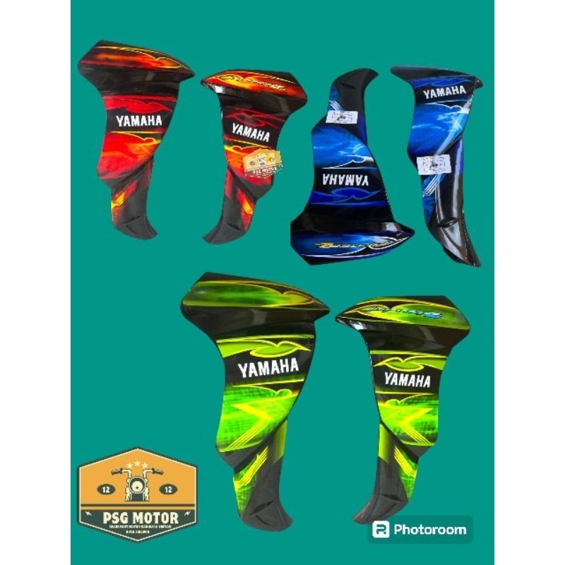 sayap luar jupiter z new burhan 2008 hitam merah hijau biru set stripng  cover body sayap luar dek l