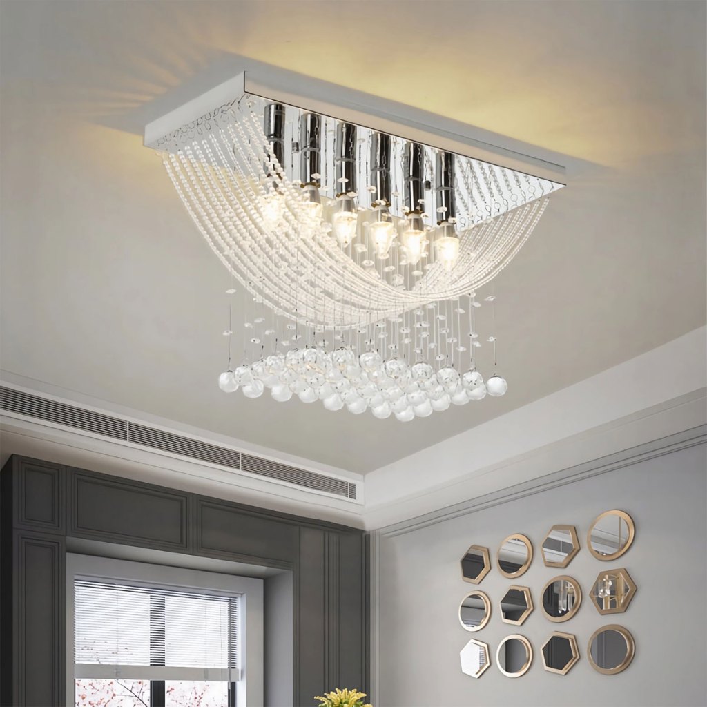 Lampu Gantung Plafon Kristal Mewah Modern Lampu Tidur Kamar Lampu Ruang Tamu Lampu Hias Kamar