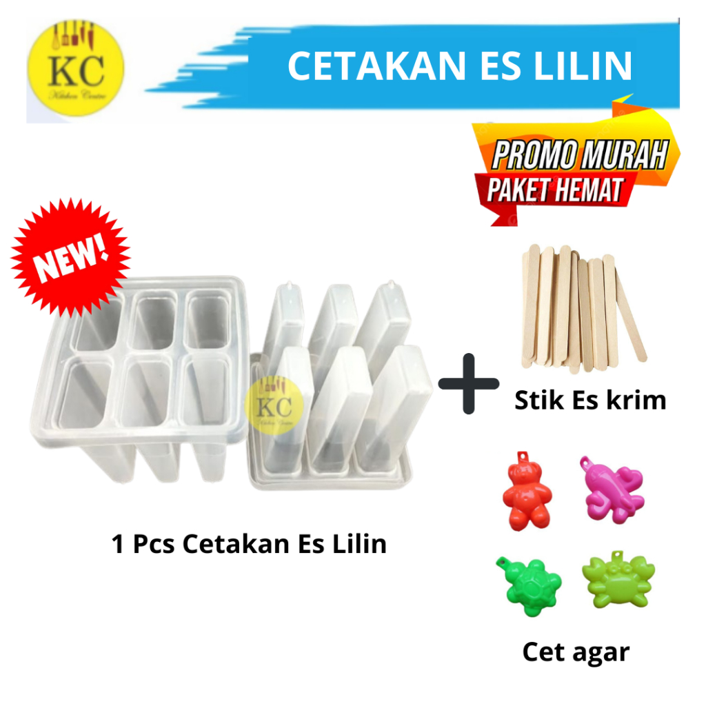 Cetakan Es Lilin Cetakan Es Lilin Stick Cetakan Es Krim Stik Es Lolipop