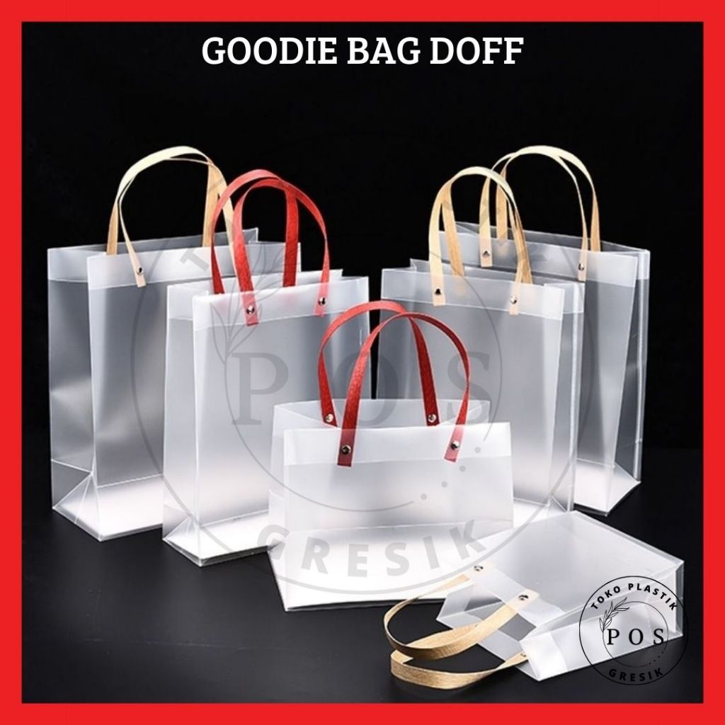 

Goodie Bag Transparan Froasted Gift Bags Tas Souvenir, Kado, Hadiah Tas Mika PP Polos Doff Tas Parsel| Hampers | TOTEBAG Tas Souvenir | Bingkisan