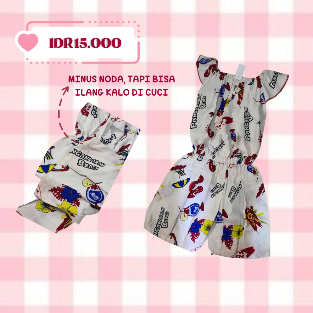 JUMPSUIT  BAJU PANTAI PANGANDARAN ANAK PEREMPUAN BAHAN RAYON