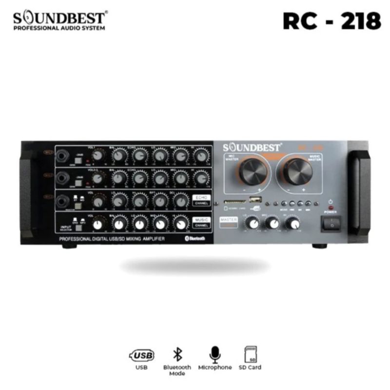 Power amplifier soundbest rc 218 bisa bluetooth sd card plasdisk soundbest rc218