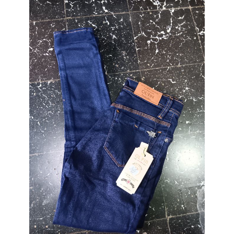 celana jeans cewe OLFIN karet kuncup
