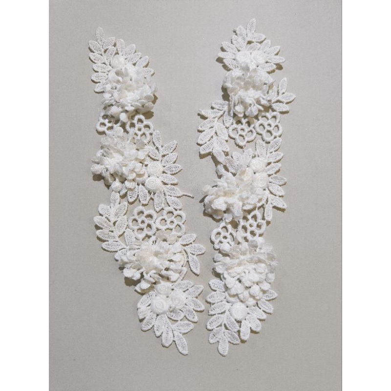 Renda bordir bunga 3D / aplikasi renda bordir / renda bunga